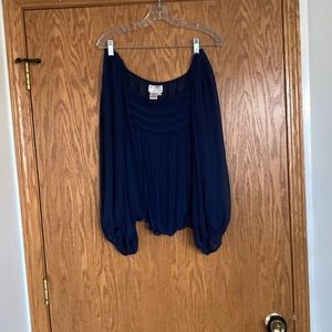 Navy blue sheer top